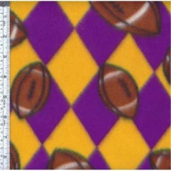 Textile Creations Textile Creations MFP-301-10 Sport Fleece; Team Footballs Purple & Gold MFP-301-10